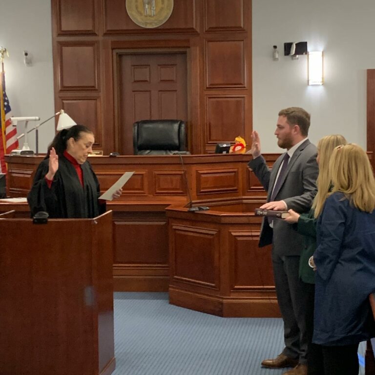 Hayden Sweat getting sworn in